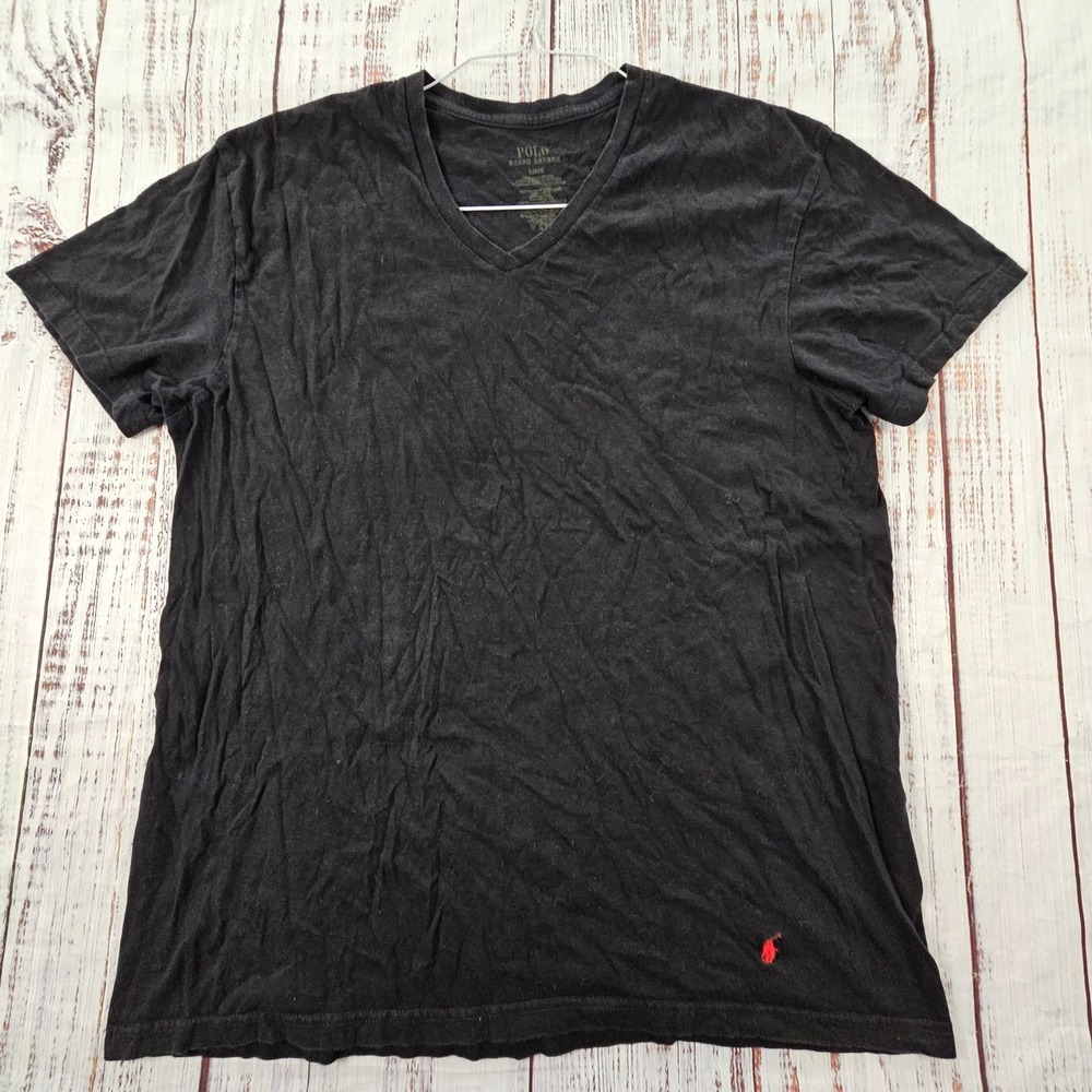 Polo Ralph Lauren Black Short Sleeve Classic Fit V-Neck T-Shirt Men's L